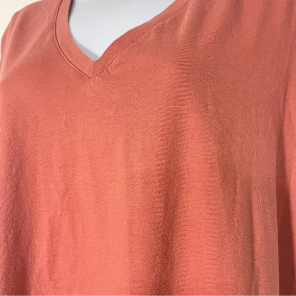 Madewell Women’s Casual V-neck T-shirt Mini Dress Coral Size Medium - Picture 2 of 4
